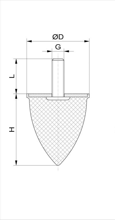 Gummi-Metall-Parabelpuffer | Typ D | MITTEL